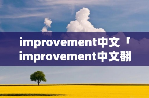 improvement中文「improvement中文翻译」