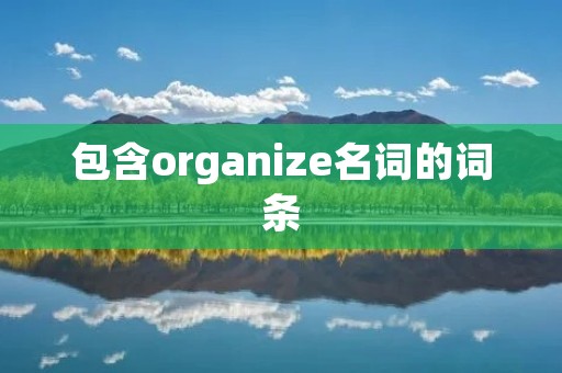 包含organize名词的词条