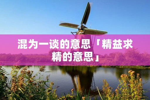 混为一谈的意思「精益求精的意思」 混为一谈的意思「精益求精的意思」