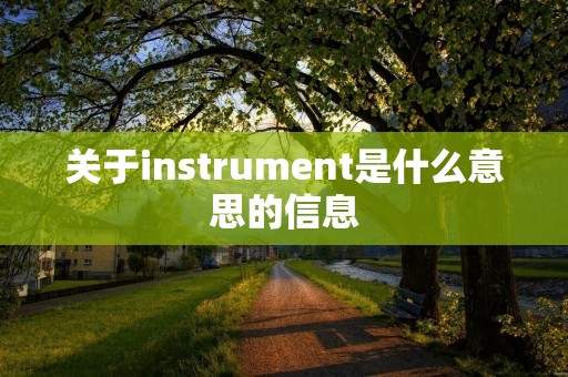 关于instrument是什么意思的信息