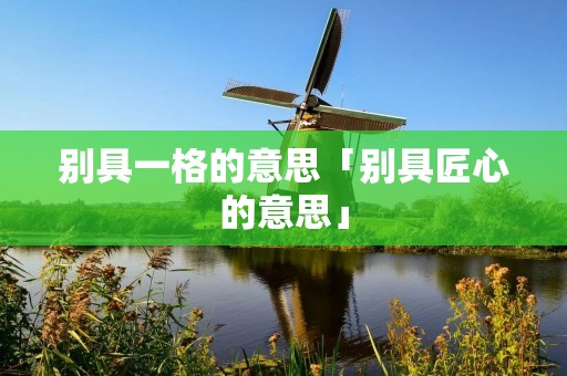 别具一格的意思「别具匠心的意思」