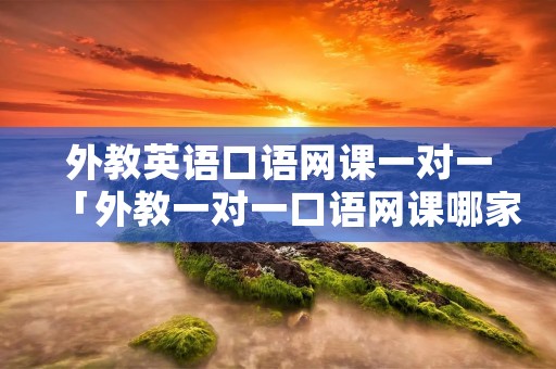 外教英语口语网课一对一「外教一对一口语网课哪家好」