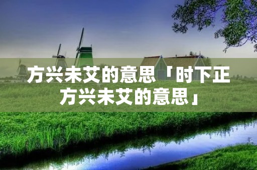 方兴未艾的意思「时下正方兴未艾的意思」