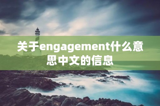 关于engagement什么意思中文的信息 关于engagement什么意思中文的信息