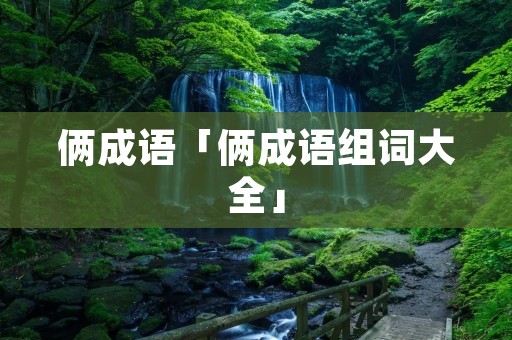 俩成语「俩成语组词大全」 俩成语「俩成语组词大全」