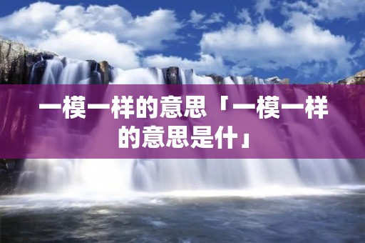 一模一样的意思「一模一样的意思是什」