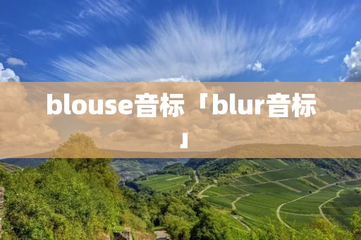 blouse音标「blur音标」