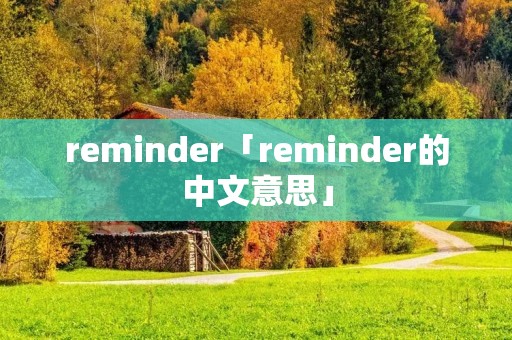 reminder「reminder的中文意思」