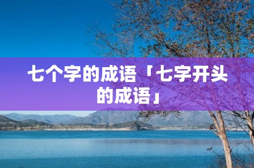 七个字的成语「七字开头的成语」