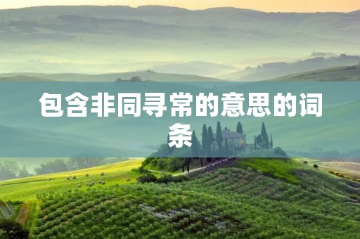 包含非同寻常的意思的词条