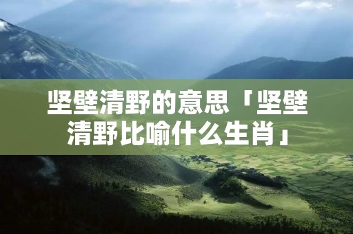 坚壁清野的意思「坚壁清野比喻什么生肖」