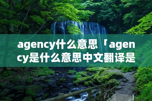 agency什么意思「agency是什么意思中文翻译是什么意思」 agency什么意思「agency是什么意思中文翻译是什么意思」