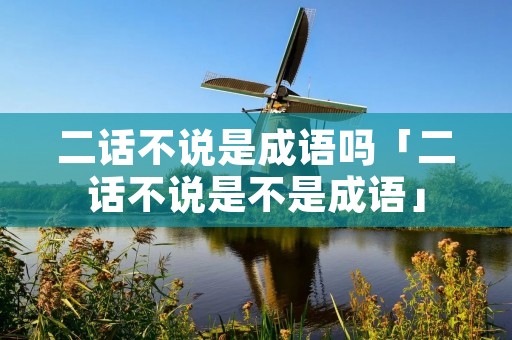 二话不说是成语吗「二话不说是不是成语」 二话不说是成语吗「二话不说是不是成语」
