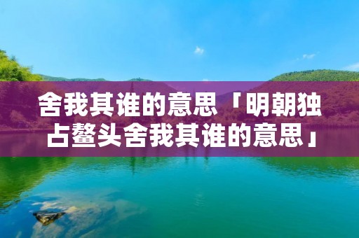 舍我其谁的意思「明朝独占鳌头舍我其谁的意思」