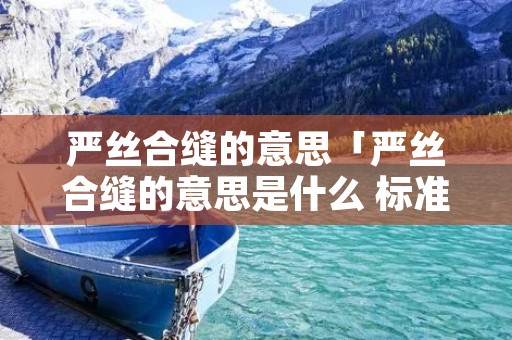 严丝合缝的意思「严丝合缝的意思是什么 标准答案」