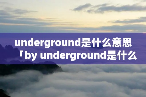 underground是什么意思「by underground是什么意思」