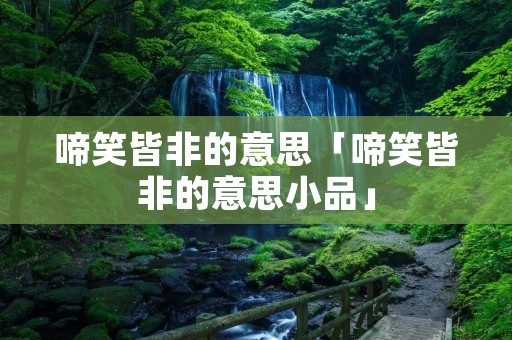 啼笑皆非的意思「啼笑皆非的意思小品」