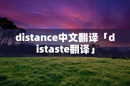 distance中文翻译「distaste翻译」