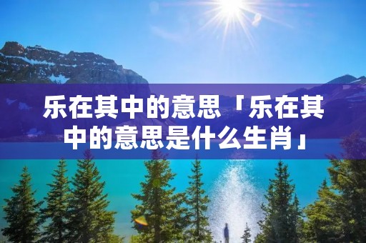 乐在其中的意思「乐在其中的意思是什么生肖」