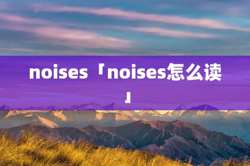 noises「noises怎么读」