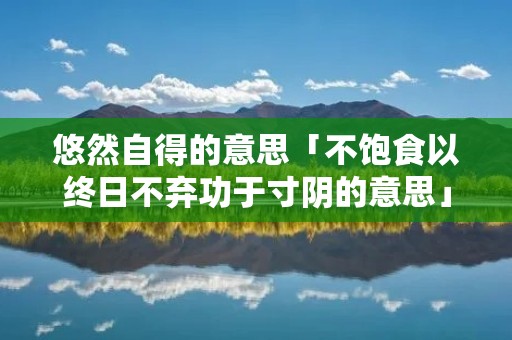 悠然自得的意思「不饱食以终日不弃功于寸阴的意思」