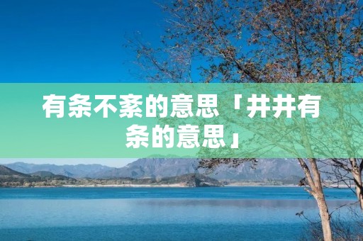 有条不紊的意思「井井有条的意思」 有条不紊的意思「井井有条的意思」