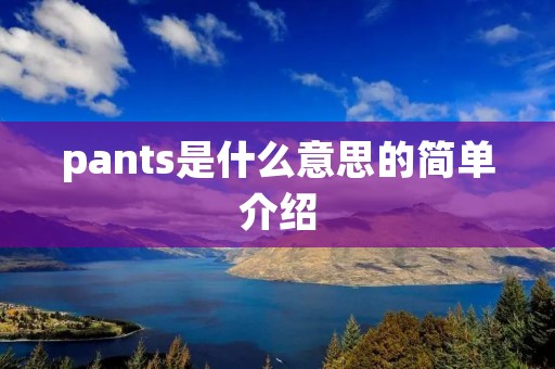 pants是什么意思的简单介绍 pants是什么意思的简单介绍
