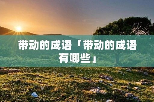 带动的成语「带动的成语有哪些」