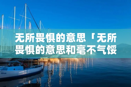 无所畏惧的意思「无所畏惧的意思和毫不气馁的意思」 无所畏惧的意思「无所畏惧的意思和毫不气馁的意思」