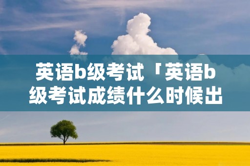 英语b级考试「英语b级考试成绩什么时候出」