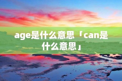 age是什么意思「can是什么意思」