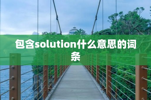 包含solution什么意思的词条