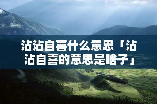 沾沾自喜什么意思「沾沾自喜的意思是啥子」