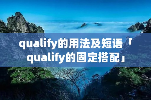 qualify的用法及短语「qualify的固定搭配」