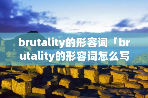 brutality的形容词「brutality的形容词怎么写」