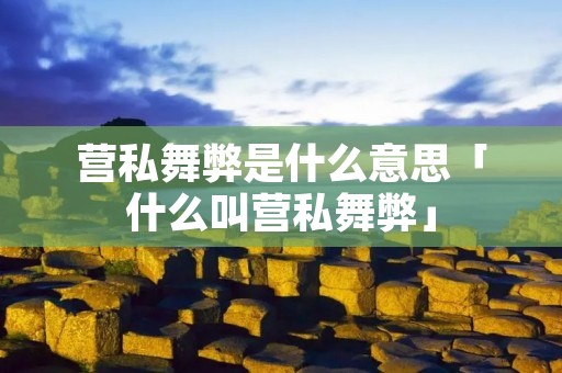 营私舞弊是什么意思「什么叫营私舞弊」