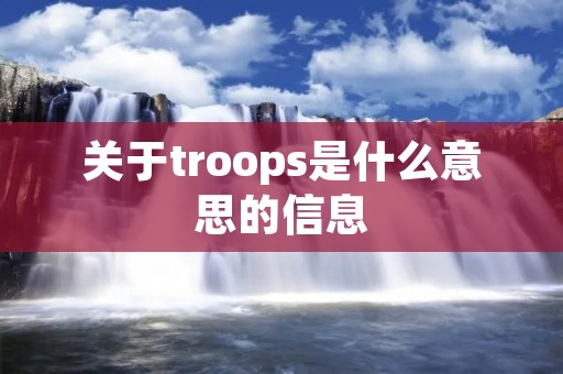 关于troops是什么意思的信息 关于troops是什么意思的信息