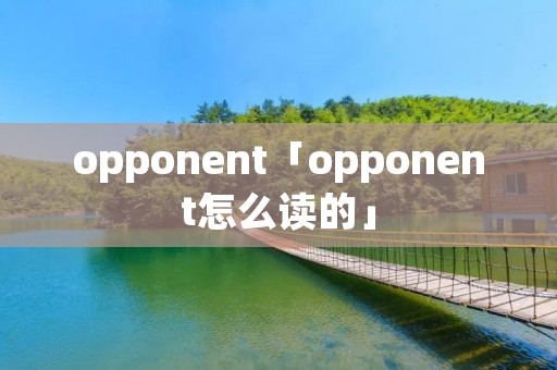 opponent「opponent怎么读的」 opponent「opponent怎么读的」