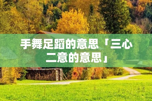 手舞足蹈的意思「三心二意的意思」