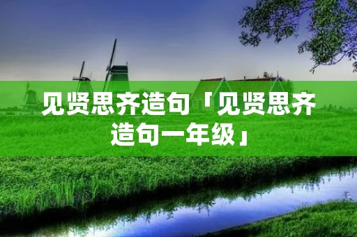 见贤思齐造句「见贤思齐造句一年级」