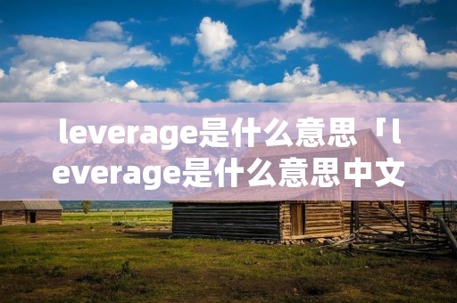 leverage是什么意思「leverage是什么意思中文」 leverage是什么意思「leverage是什么意思中文」