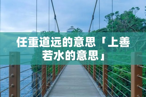 任重道远的意思「上善若水的意思」