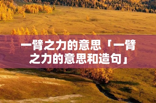 一臂之力的意思「一臂之力的意思和造句」