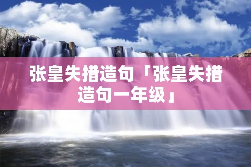 张皇失措造句「张皇失措造句一年级」