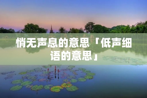悄无声息的意思「低声细语的意思」