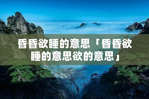 昏昏欲睡的意思「昏昏欲睡的意思欲的意思」
