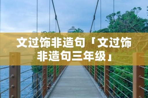 文过饰非造句「文过饰非造句三年级」