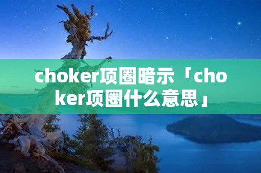 choker项圈暗示「choker项圈什么意思」 choker项圈暗示「choker项圈什么意思」