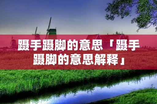 蹑手蹑脚的意思「蹑手蹑脚的意思解释」