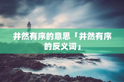 井然有序的意思「井然有序的反义词」